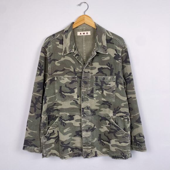 AMO Rosie Denim Jacket in Camo Print Small - Picture 3 of 9